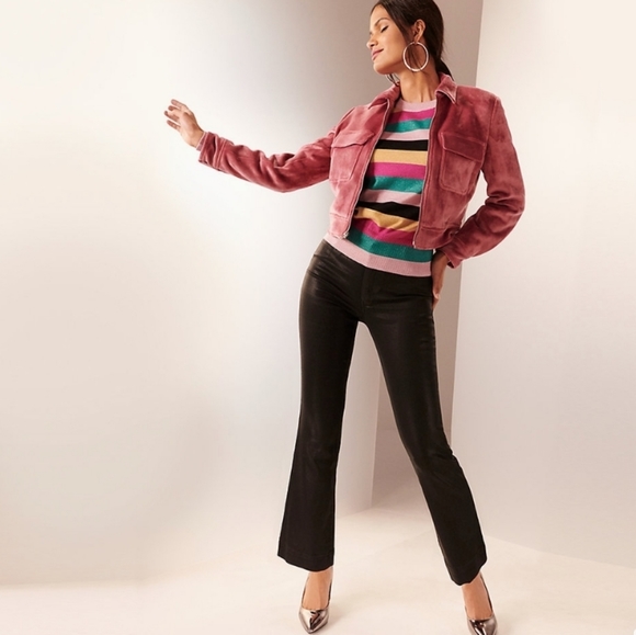 ❤ Nine West Pink Velvet Bomber Jacket - Picture 4 of 8